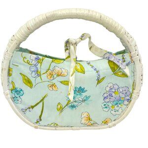 Gymboree Vintage Bonjour Provence Wicker & Floral Fabric Handbag Purse